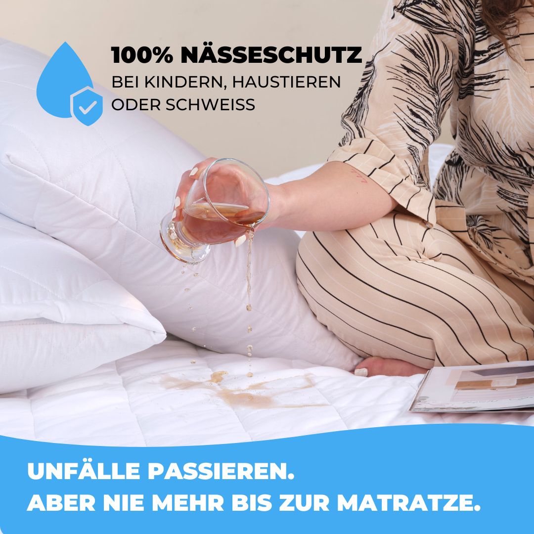 Premium Matratzenschoner Gesteppt 100 % Baumwolle Renforcé (Naturfaser)