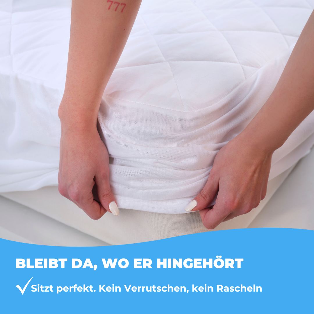 Premium Matratzenschoner Gesteppt 100 % Baumwolle Renforcé (Naturfaser)