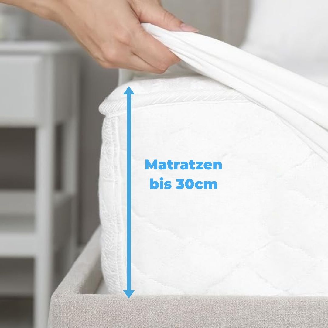 Premium Matratzenschoner Gesteppt 100 % Baumwolle Renforcé (Naturfaser)
